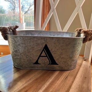 Galvanized letter basket